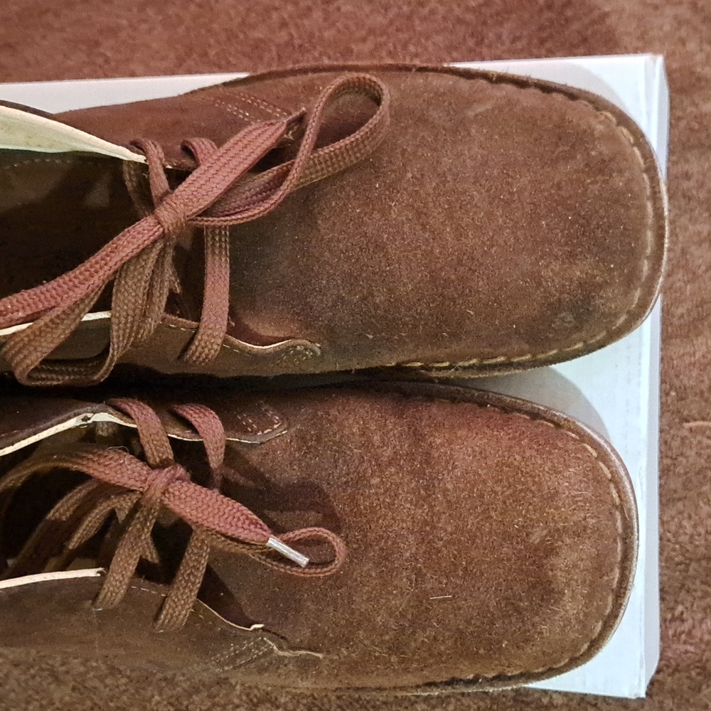 🥥Men's brown high cut dress boot With suede feel & laces Insole required